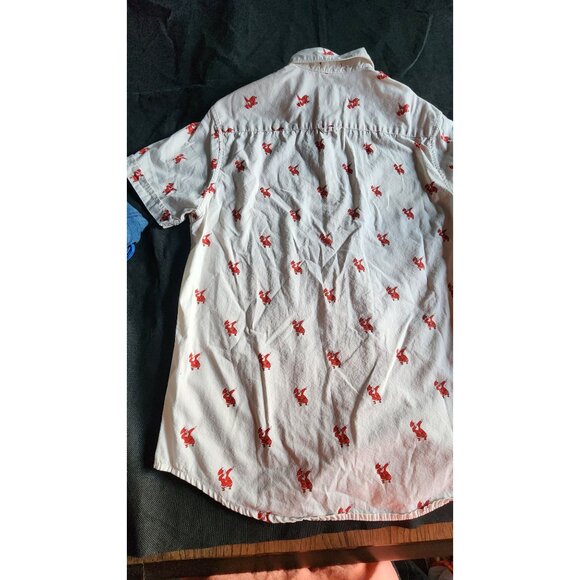 Mens Medium Button Down Shirt Dabbing Santa's Christmas Holiday Work Casual - Picture 11 of 14